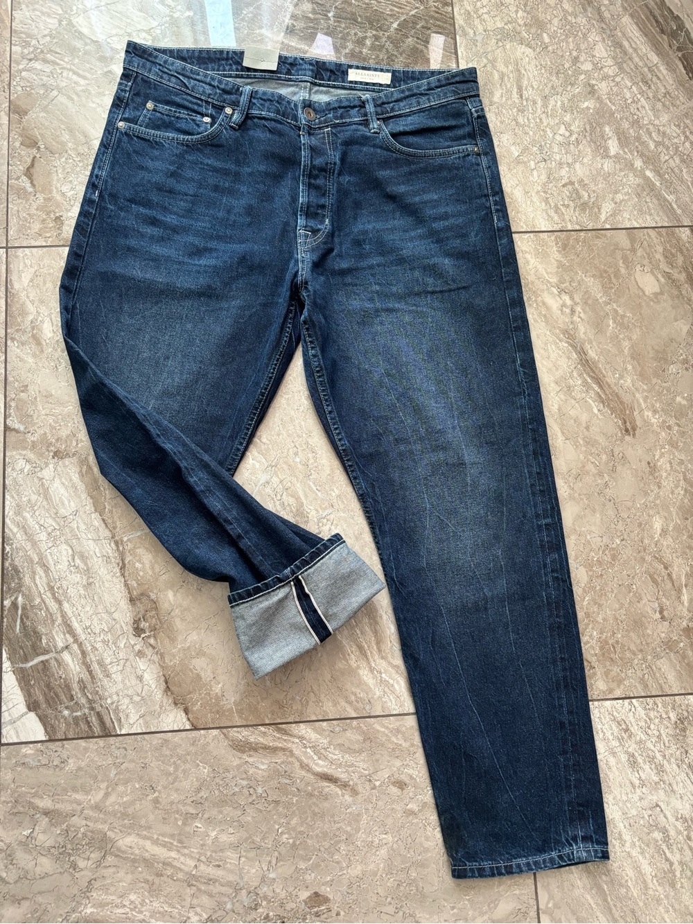 All Saints Selvedge Japanese Denim Slim Straight Jeans